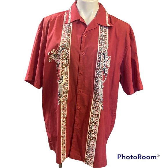 Eighty Eight Other - EIGHTY EIGHT red dragon print button up shirt